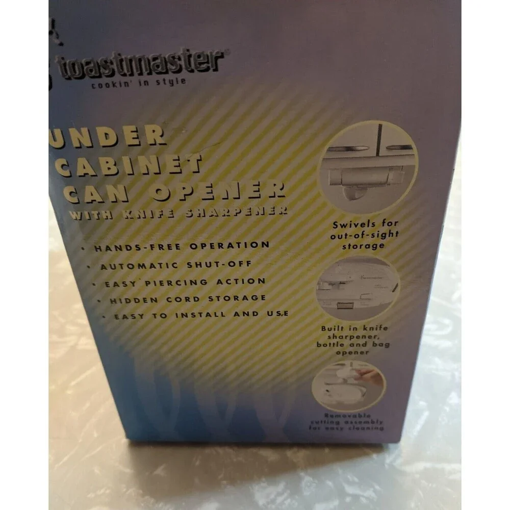 ✨ Toastmaster Under Cabinet Can Opener W/Knife Sharpener White 2246 Space Maker